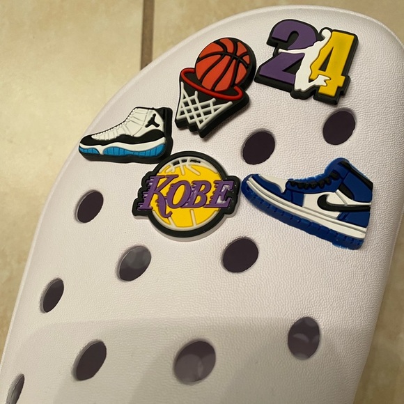 Kobe Lakers Nike Basketball Set of 5 Croc Charms NEW IN PACKAGE - Picture 1 of 4